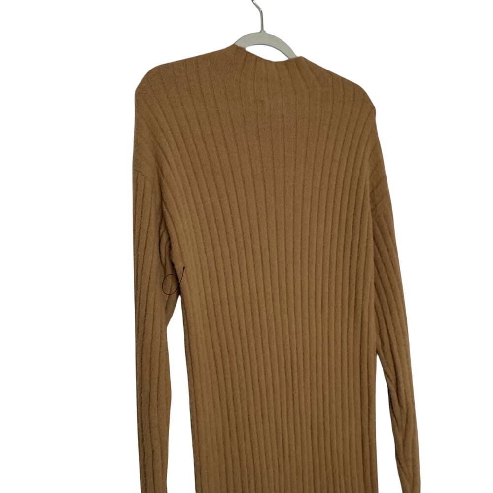 Aerie Ribbed Knit Long Sleeve Sweater Dress Brown Cozy Fall Outfit NWOT Medium - Picture 5 of 6